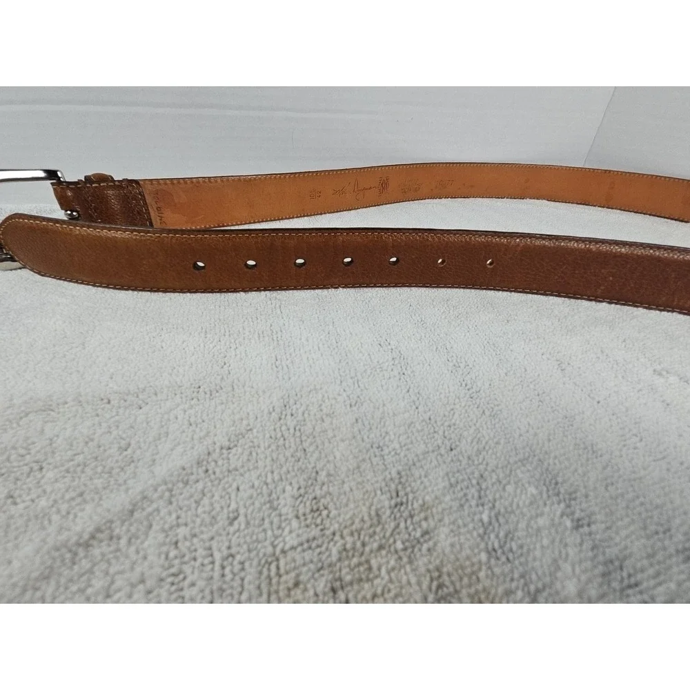 Martin Dingman Tumbled Glove‎ Leather Belt 42 Brown Handmade In The USA Nice!!!